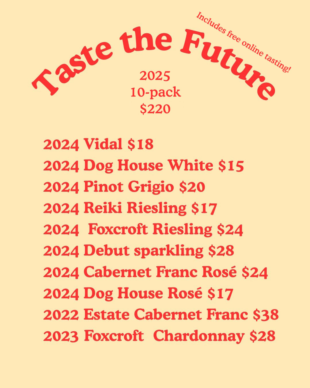 Taste the Future 2025 Ten Pack and Online Tasting!